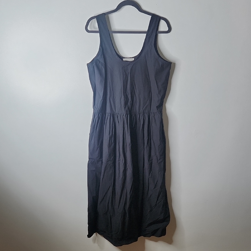 Everlane Black Sleeveless Midi Dress Womens M W/ Pockets